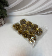 Conuri de Brad Decorative pentru Crăciun Aurii,  4–5 cm, Pungă 250 g