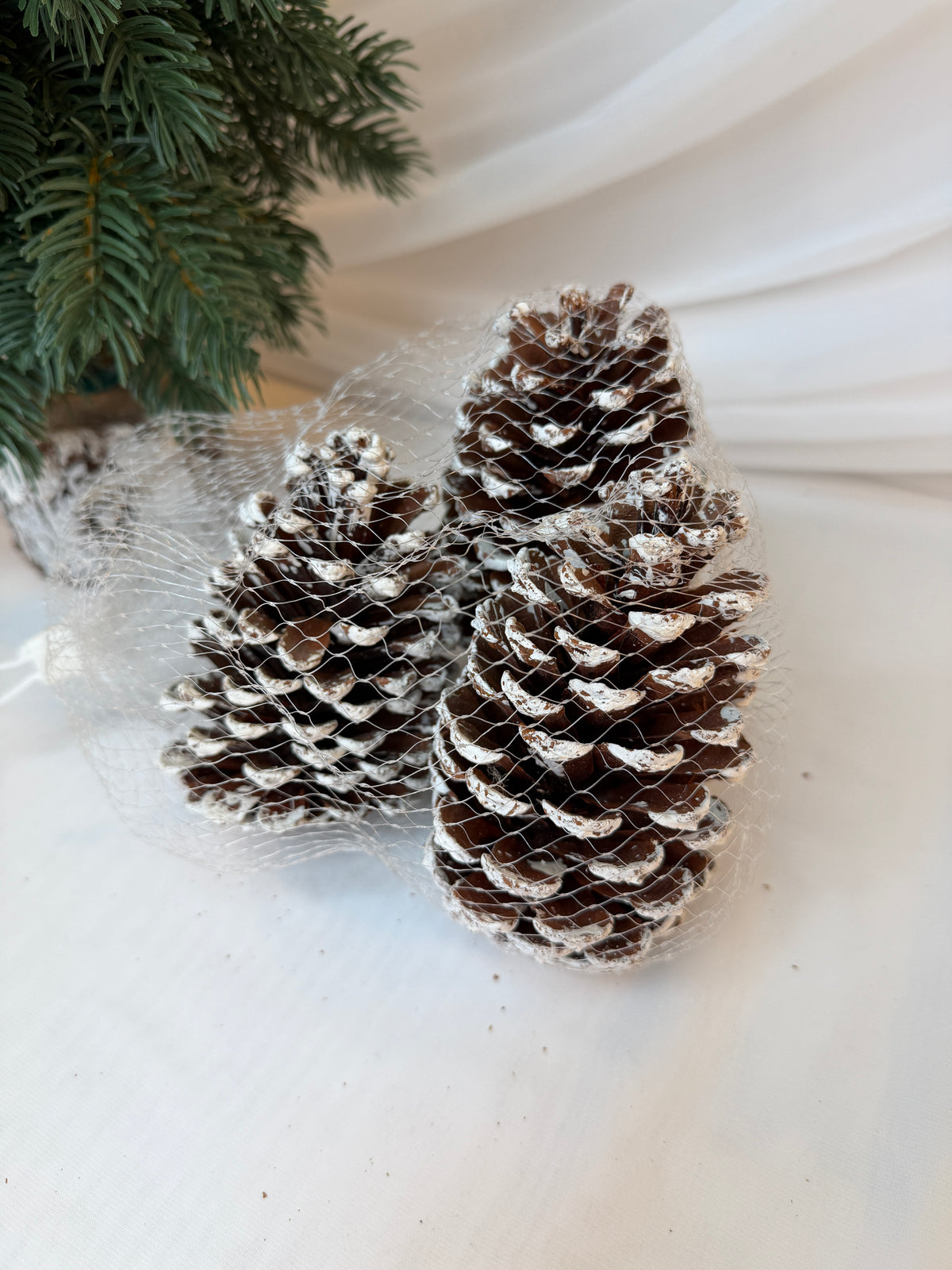 Conuri de Brad Ninse Decorative pentru Crăciun, 11-12 cm, 3/saculet
