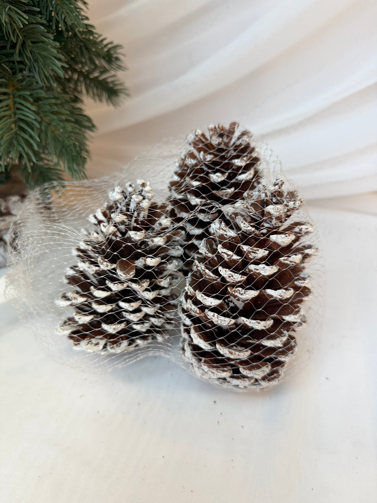Conuri de Brad Ninse Decorative pentru Crăciun, 11-12 cm, 3/saculet