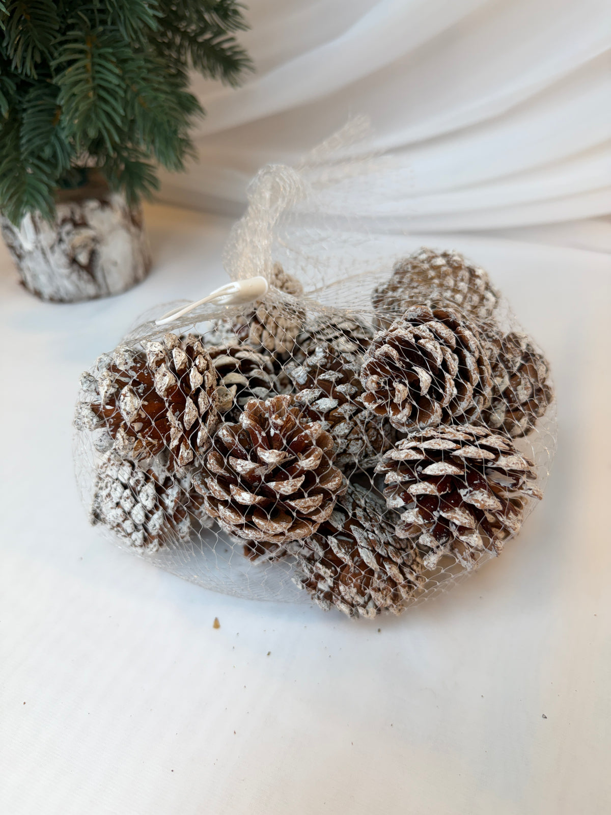 Conuri de Brad Ninse Decorative pentru Crăciun, 5 cm, Săculeț 250 g