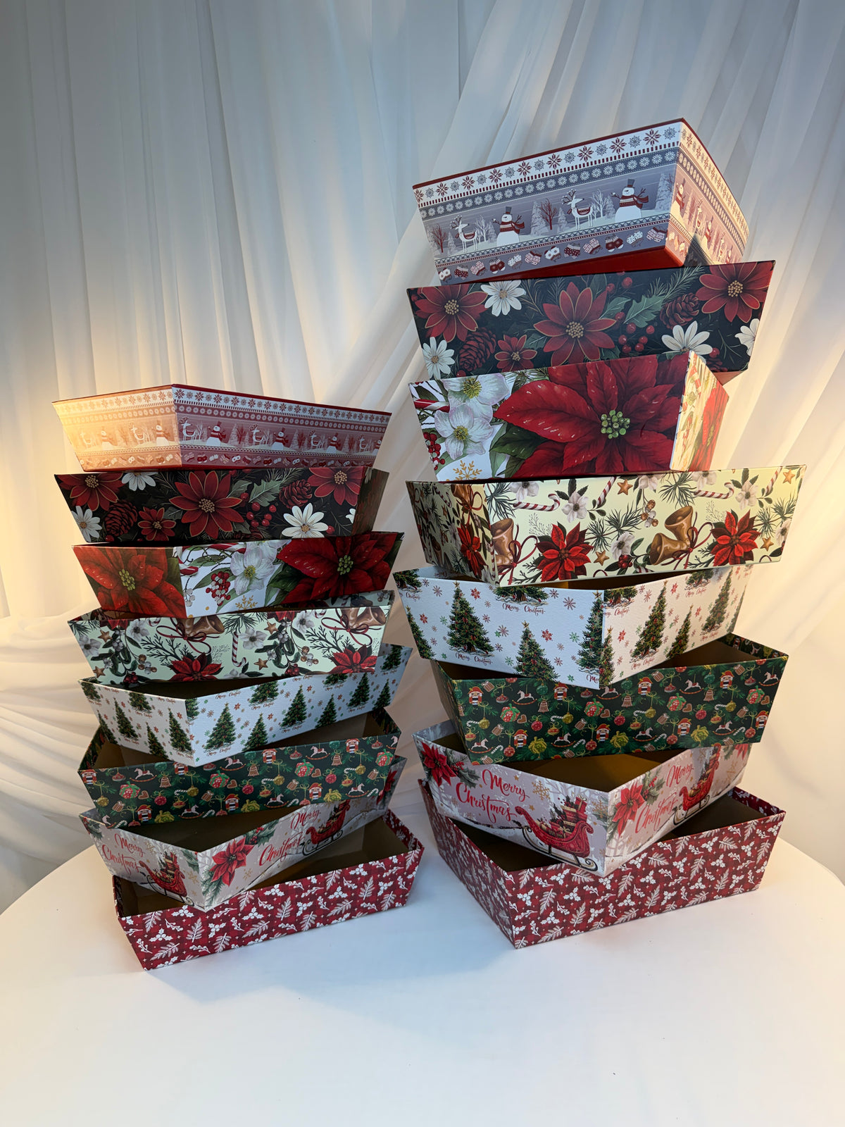 Cutii Cadou Crăciun din Carton, Dreptunghiulare, Diverse Modele – 33x20x7,5 cm / 36x27x10 cm