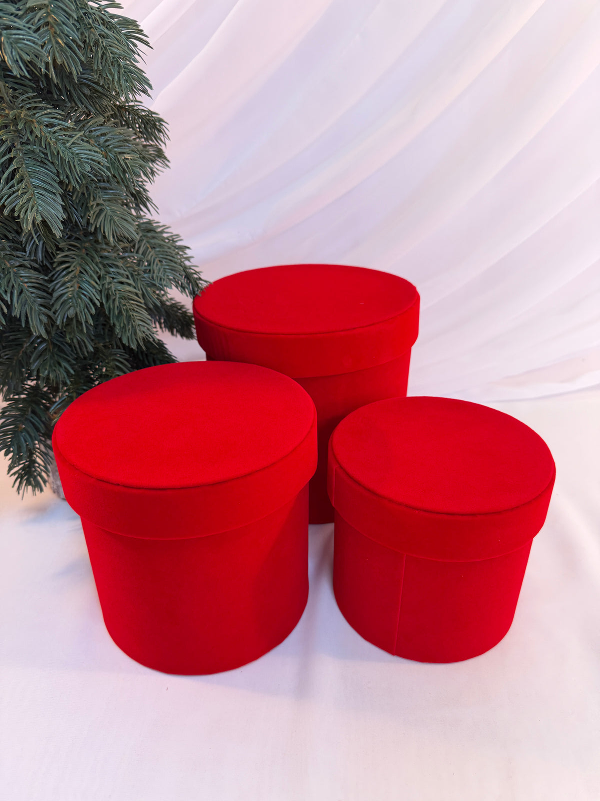 Cutii Cadou Cu Catifea Cilindru 3/set