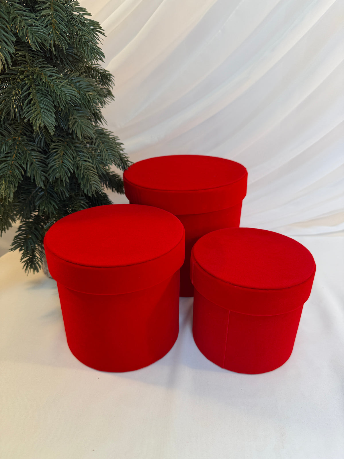 Cutii Cadou Cu Catifea Cilindru 3/set