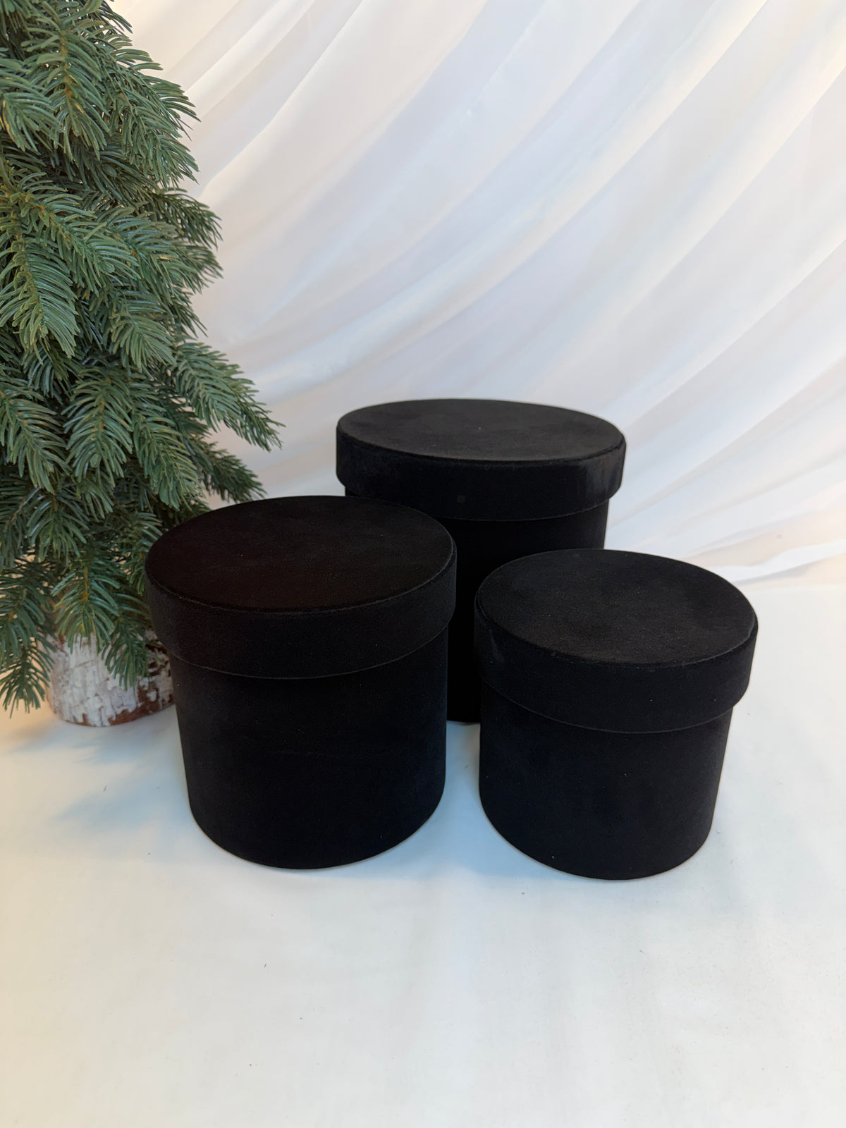 Cutii Cadou Cu Catifea Cilindru 3/set