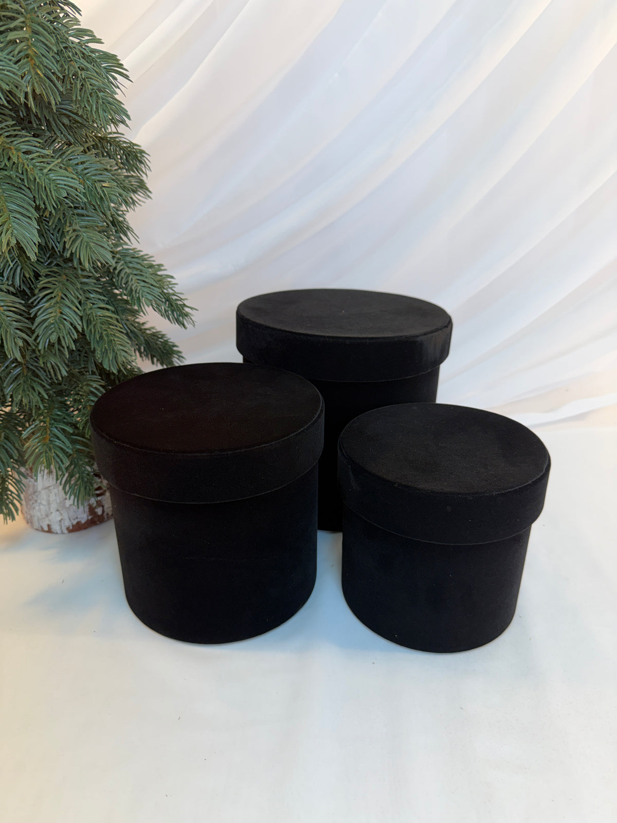 Cutii Cadou Cu Catifea Cilindru 3/set