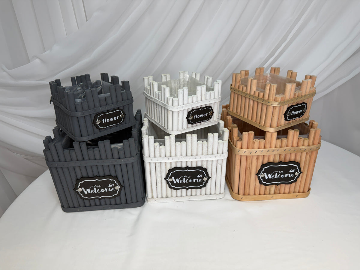 Ghiveci lemn 2/set Flower Patrat