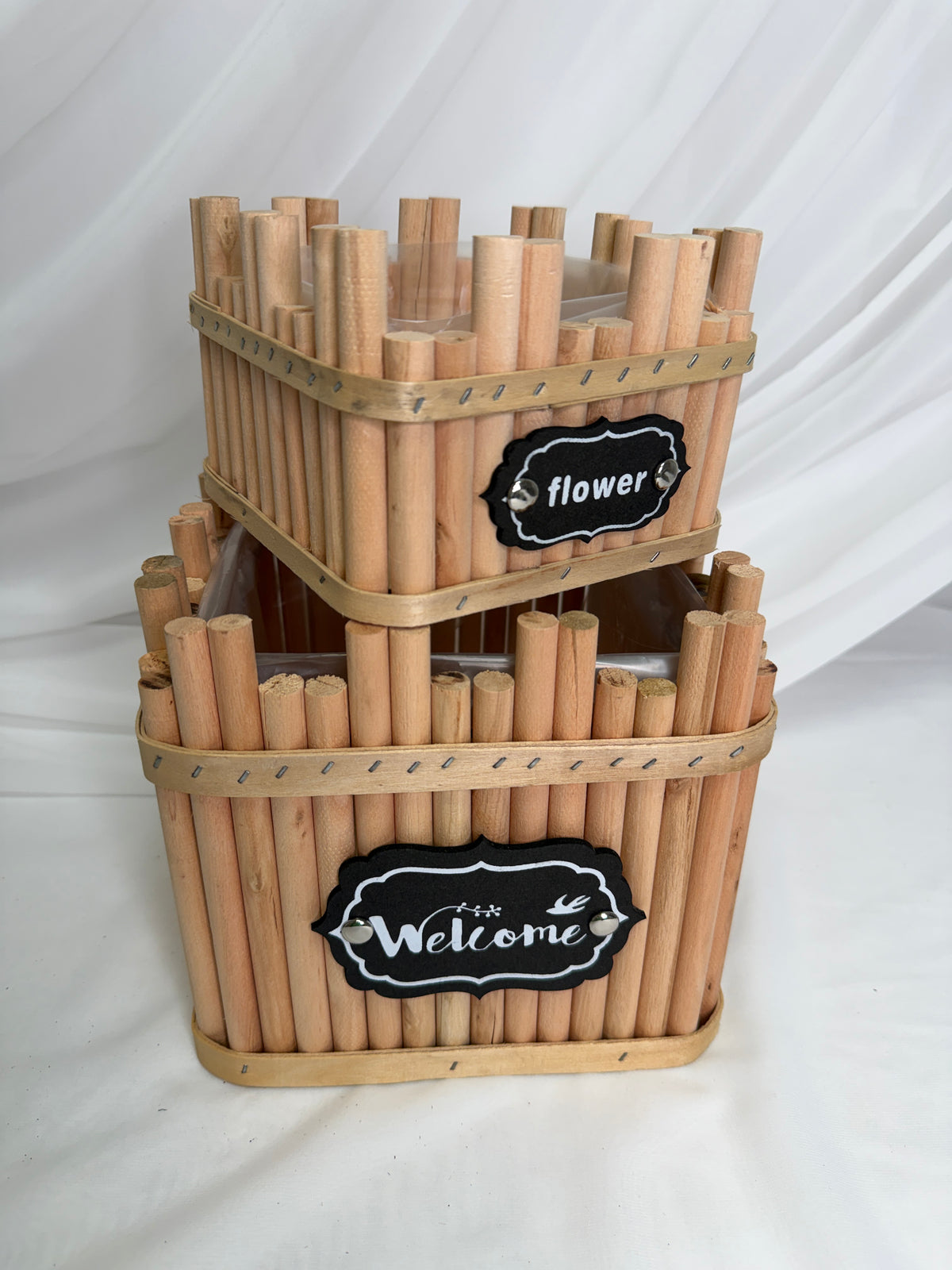 Ghiveci lemn 2/set Flower Patrat