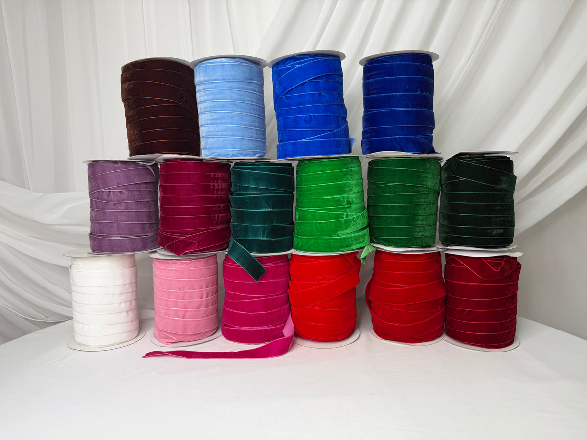 Panglică de Catifea Decorativă, Lățime 2,5 cm, Rolă 50 Yarzi – Diverse Culori