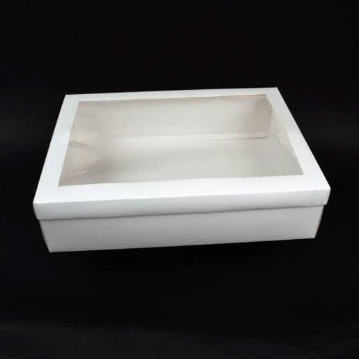 Cutie Cadou Carton Alba Cu Fereastra Acetofan 30x40x7cm 12/Set