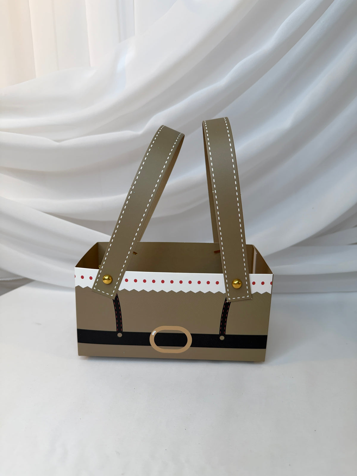 Cutii Carton Dreptunghiulara Cu Maner Craciun 10/set 16x8x8cm