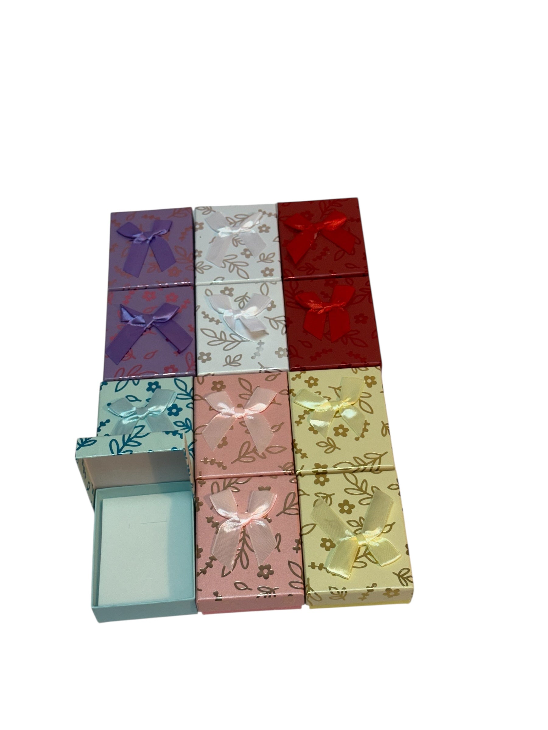 Cutii Carton  Bijuterii 7x9 cm Frunze Metalizat