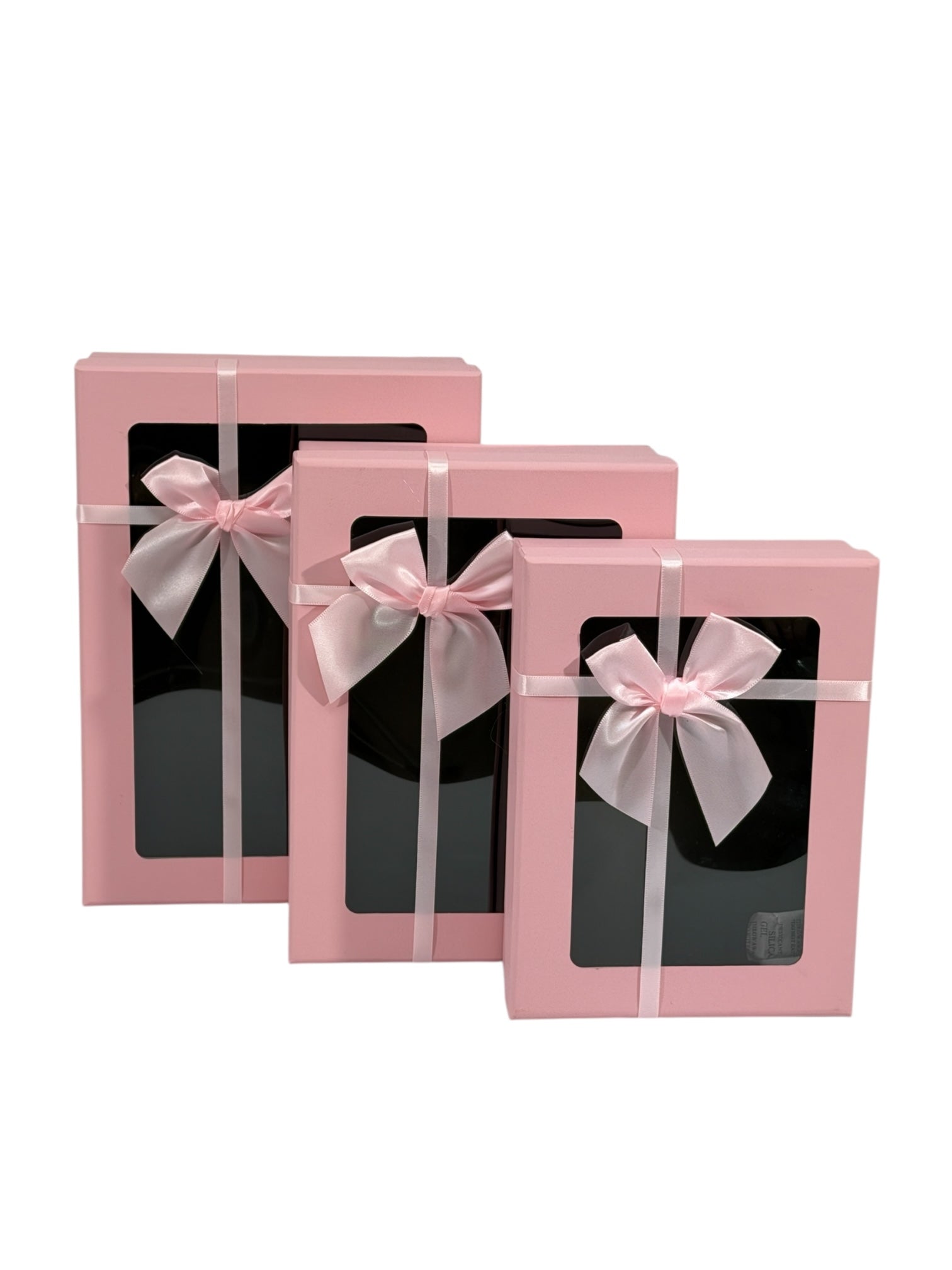 Cutii Cadou Carton Dreptunghiulare cu Fereastra 3/set