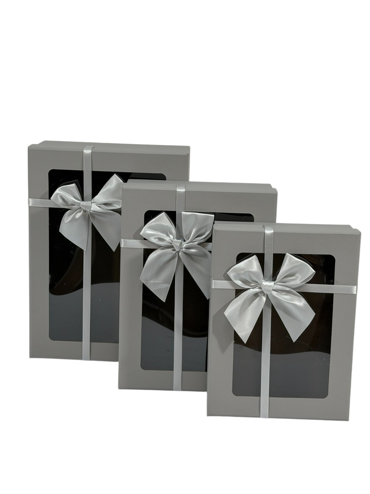 Cutii Cadou Carton Dreptunghiulare cu Fereastra 3/set