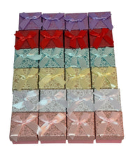 Cutie Carton Pentru Inel 5x5cm 24/set Flori Metalizate