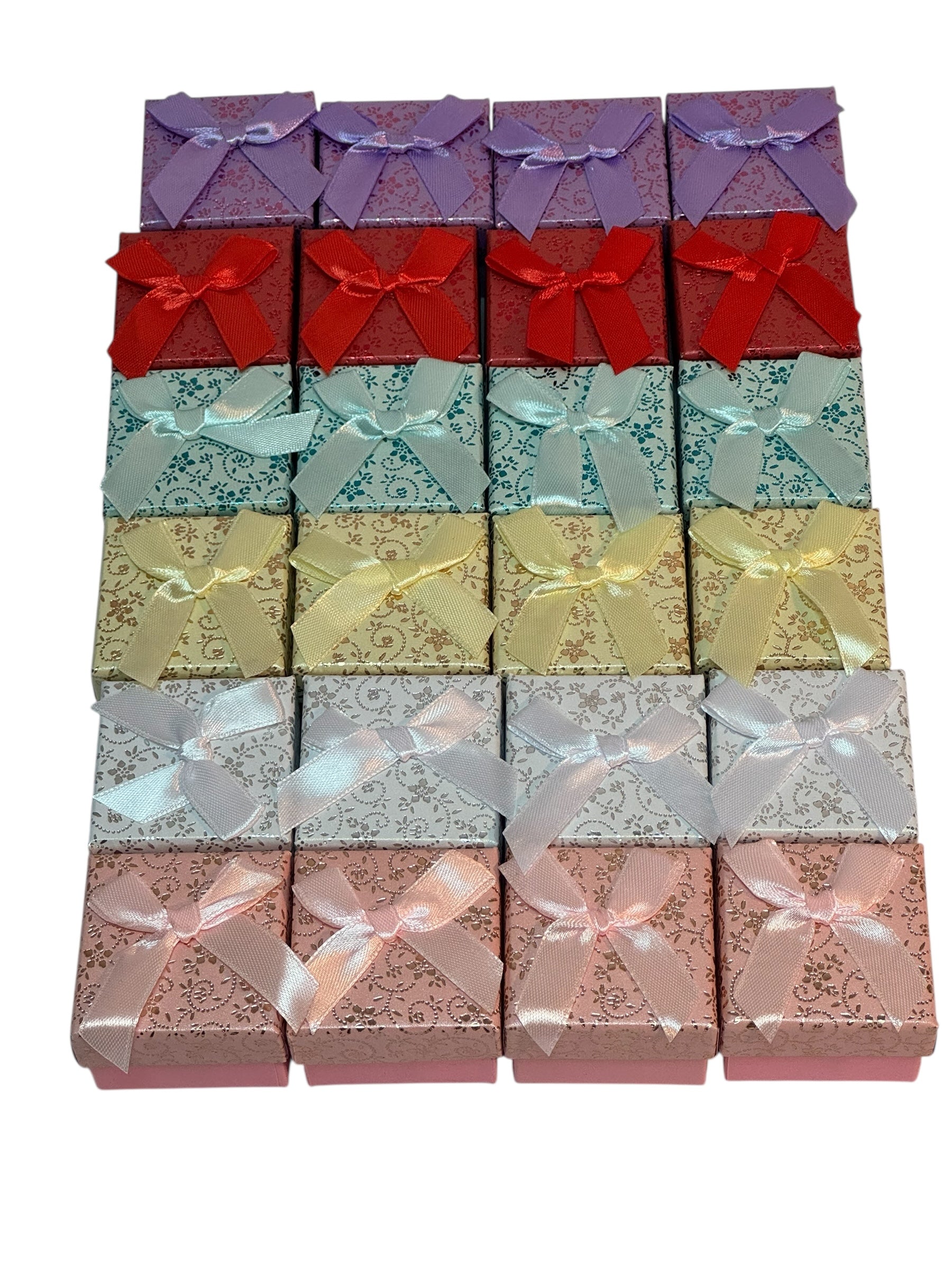 Cutie Carton Pentru Inel 5x5cm 24/set Flori Metalizate