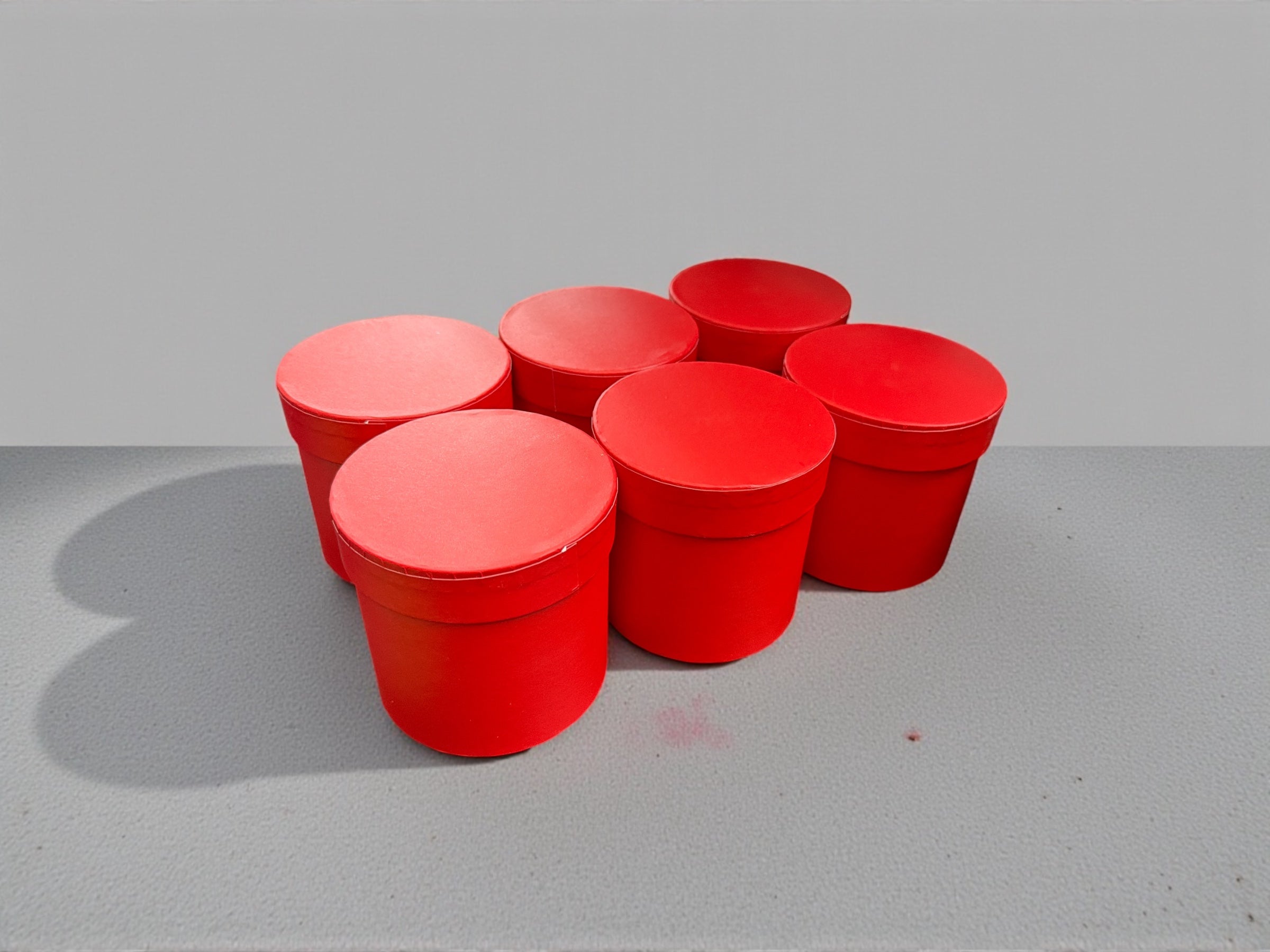 Cutii Carton 10cmx10cm 6/set Rosu