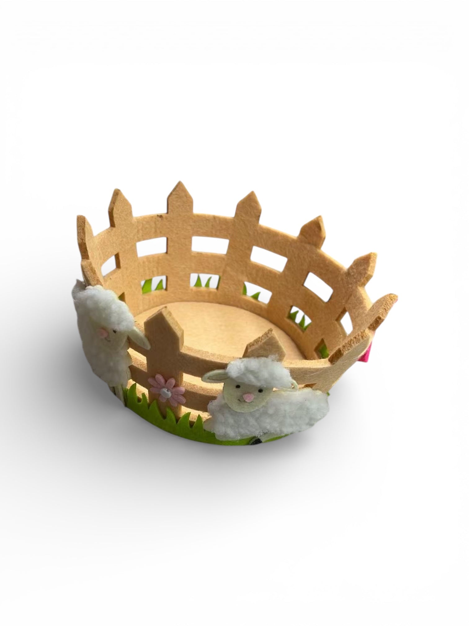 Cos Decorativ Pentru Oua Paste Din Pasla Rotund