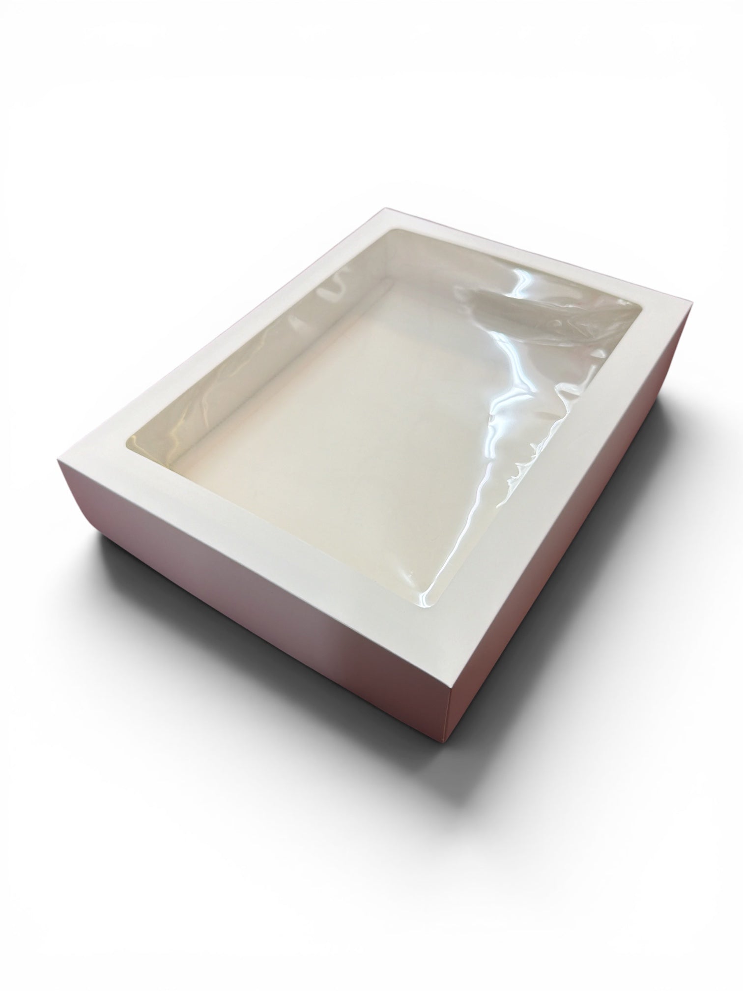 Cutie Cadou Carton Alba Cu Fereastra Acetofan 30x40x7cm 12/Set