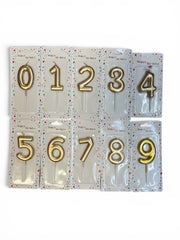 Lumanari Tort Cifre Rotunjite Cu Bat Plastic 12/set Sampanie