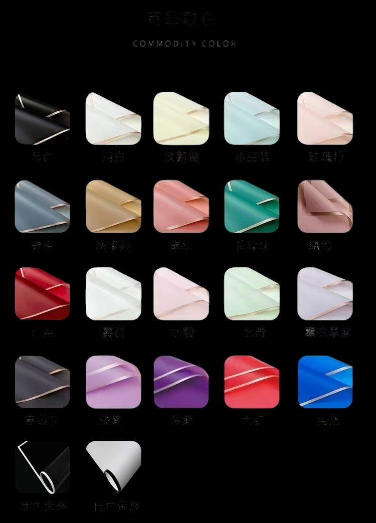 Ambalaj Flori Plastic 20/set Uni Cu Margini Aurii