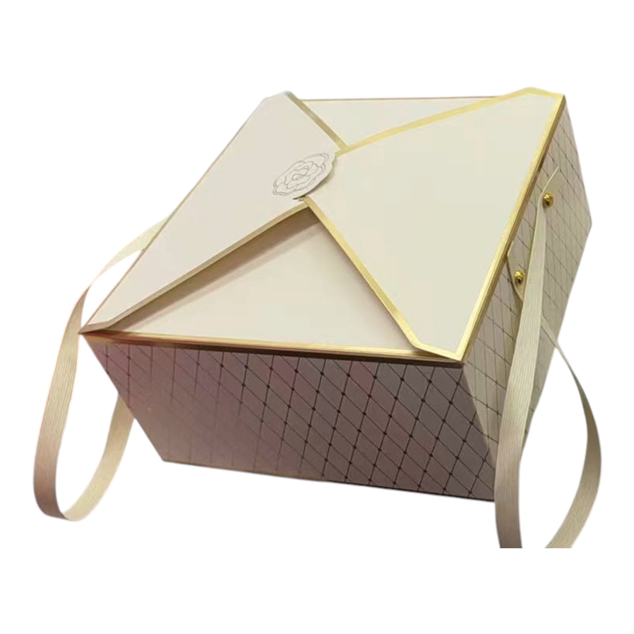 Cutie Cadou Carton Pentru Trusou Cu Romburi Aurii 12/set