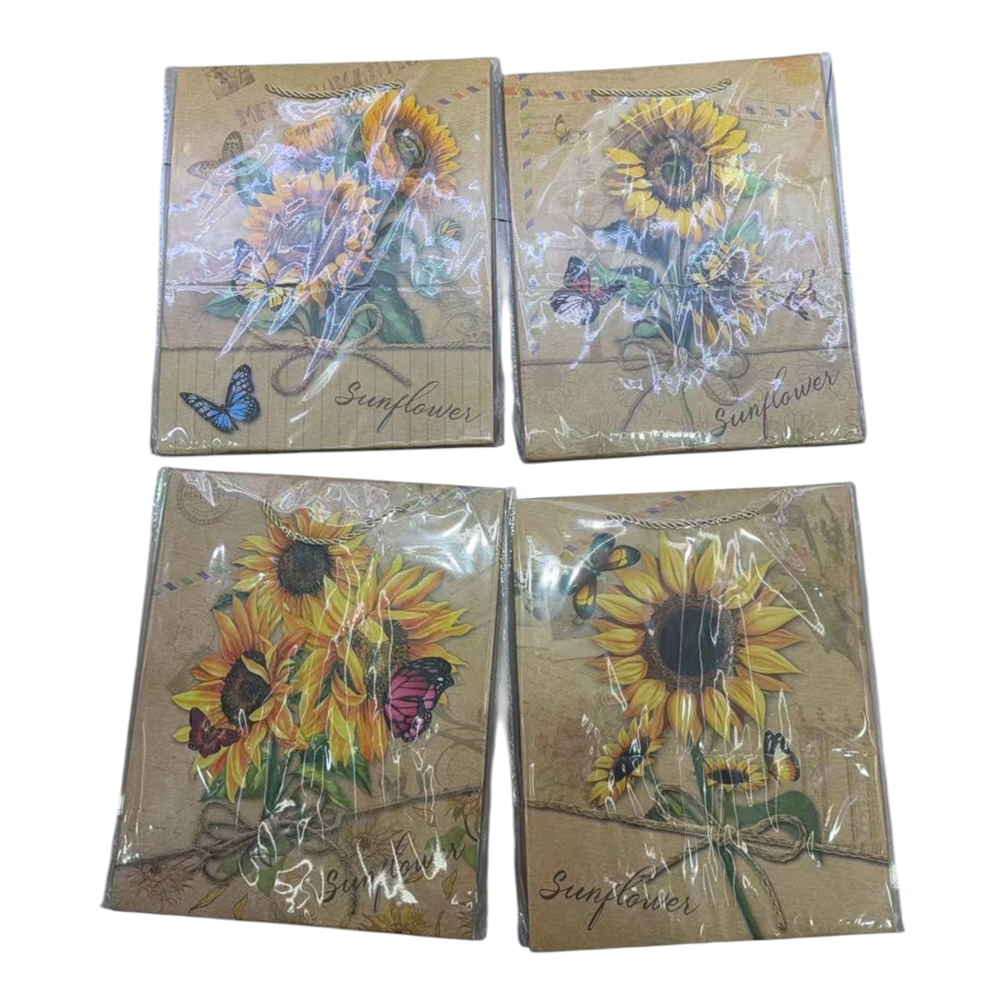 Pungi Cadou Floarea soarelui Rustic 12/set