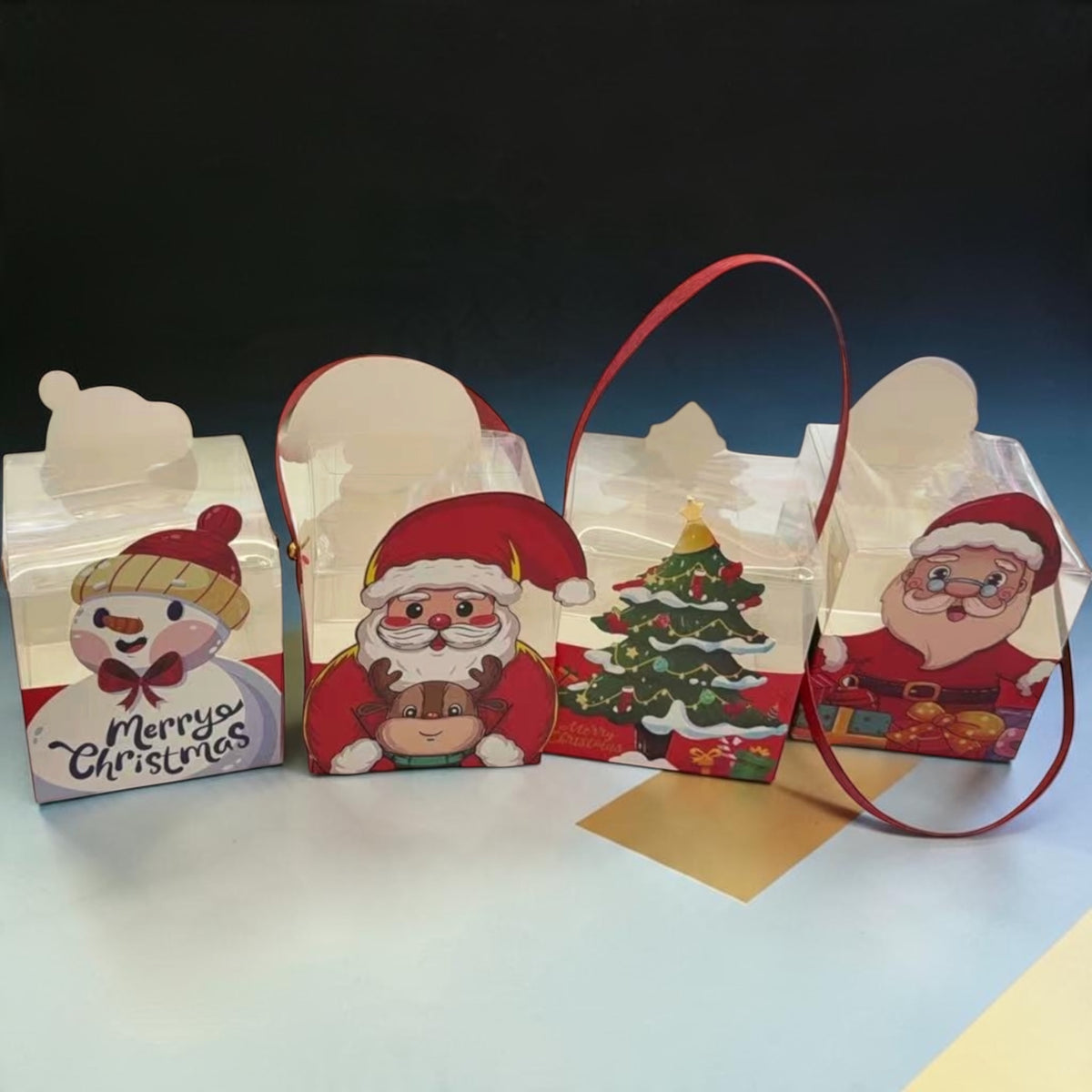 Cutii Cadou Craciun Carton Decupat Cu Acetofan 12/set