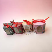 Cutii Cadou Craciun Hexagon Cu Geam 12/set