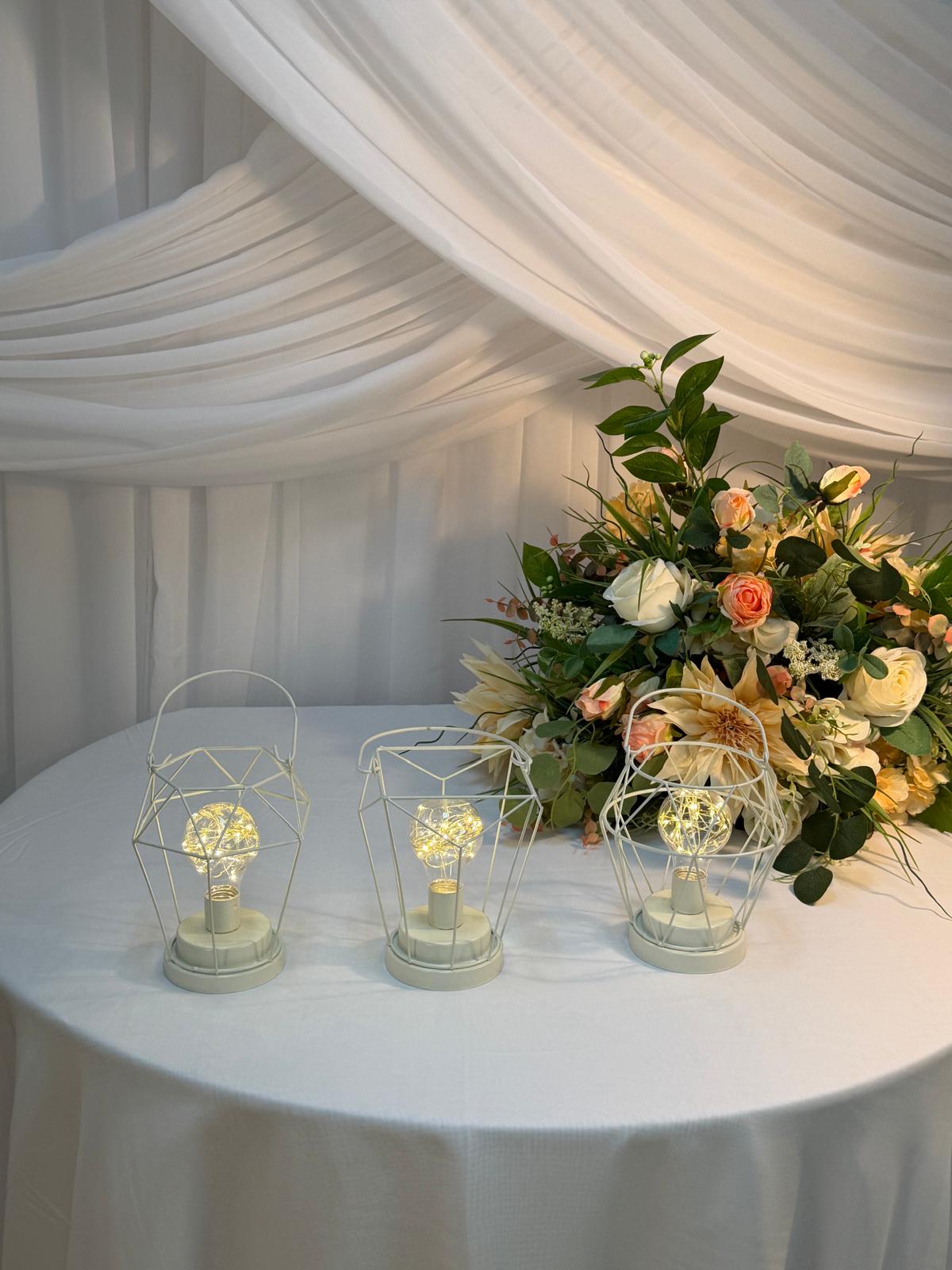 Lampa Metal Cu Baterii Patrat, Hexagon, Rotund