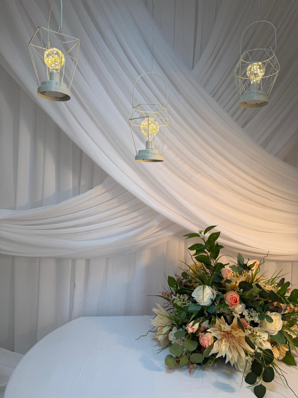 Lampa Metal Cu Baterii Patrat, Hexagon, Rotund