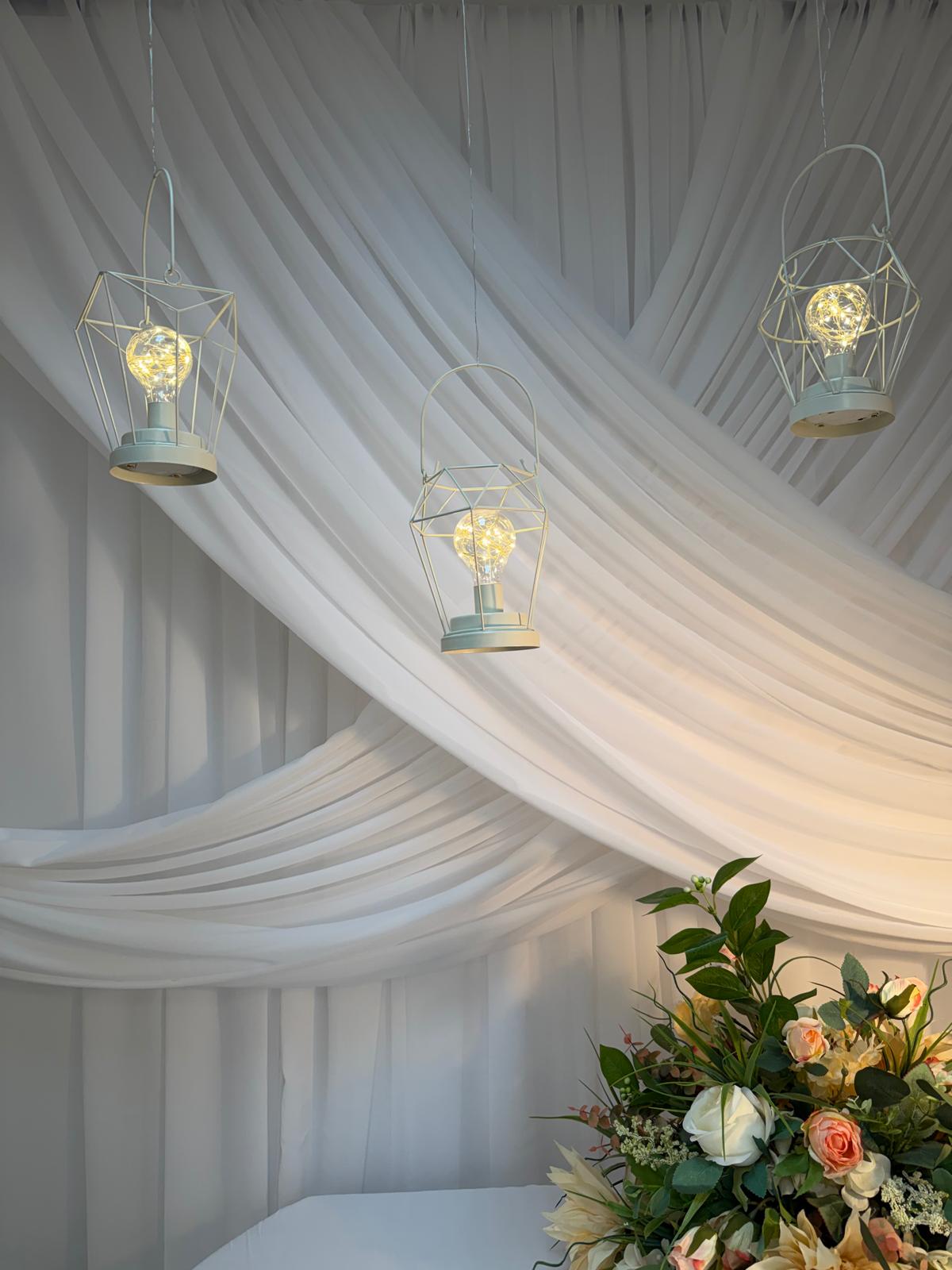 Lampa Metal Cu Baterii Patrat, Hexagon, Rotund