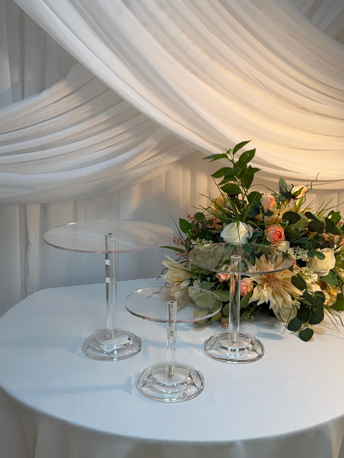 Platou Acril Pentru Prajituri 3/set