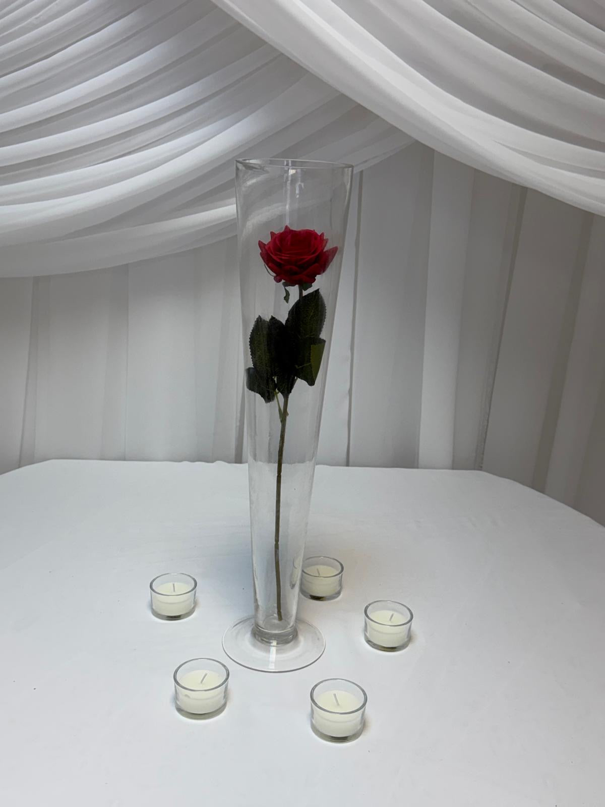 Vaza Sticla Conica Transparenta 40cm, 50cm, 60cm