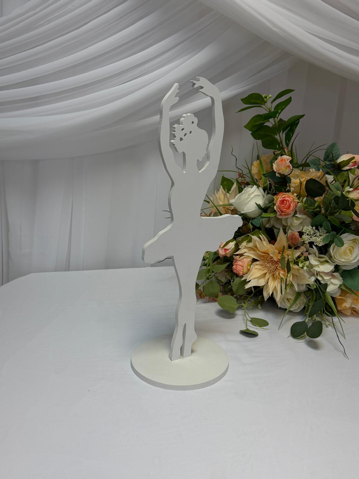 Ornament Balerina din PVC Alb