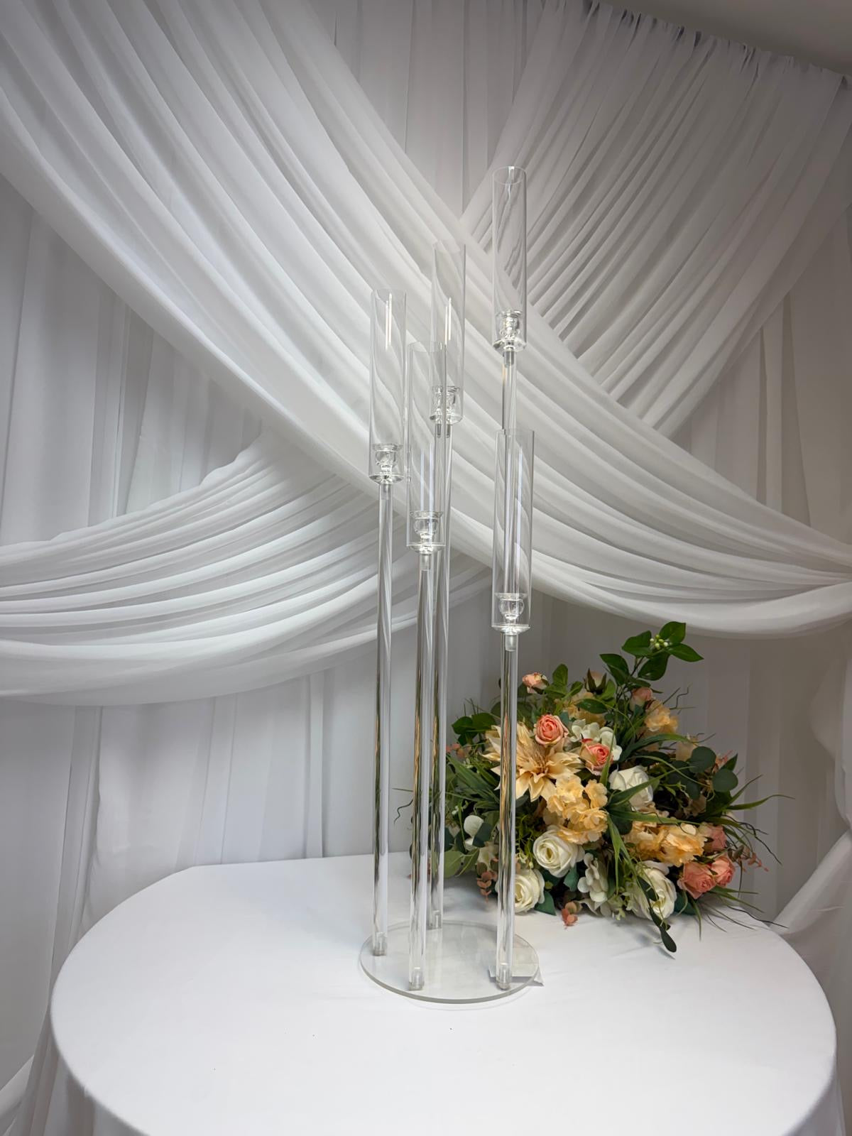 Suport Acrilic Transparent Pentru 8 Lumanari H130cm