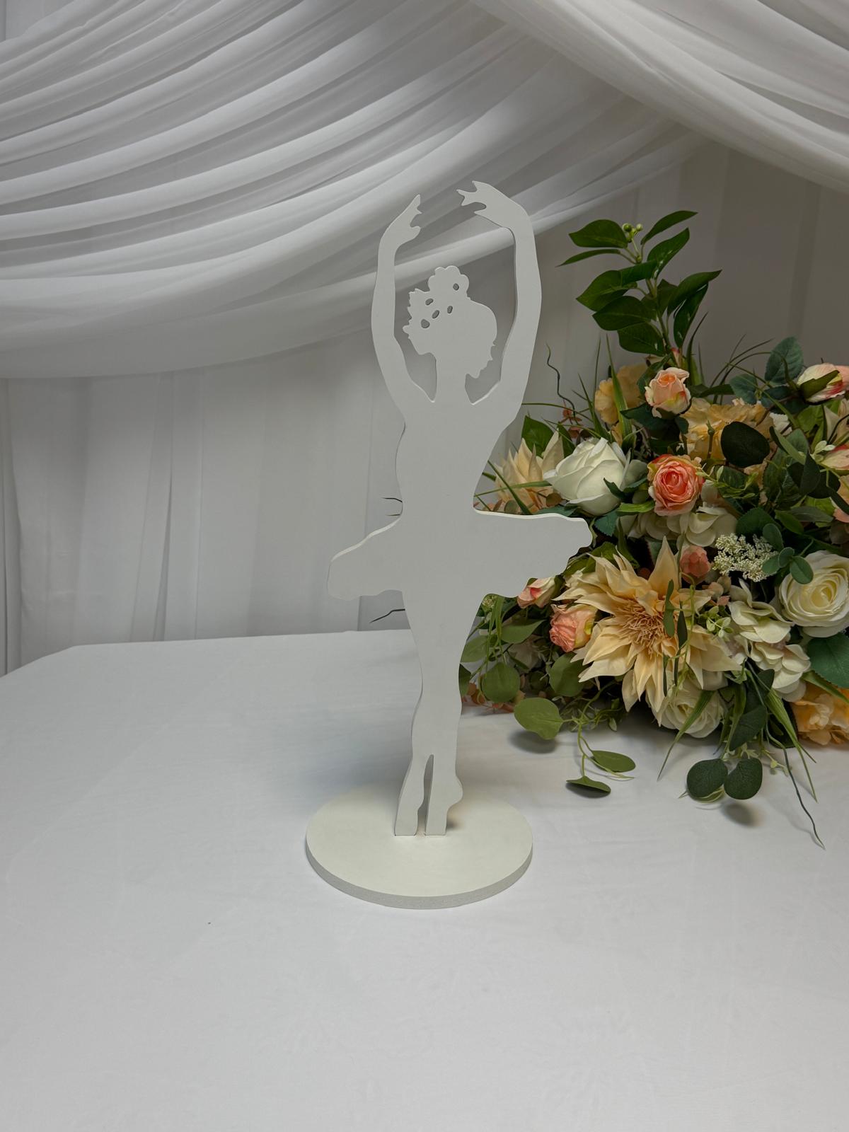 Ornament Balerina din PVC Alb