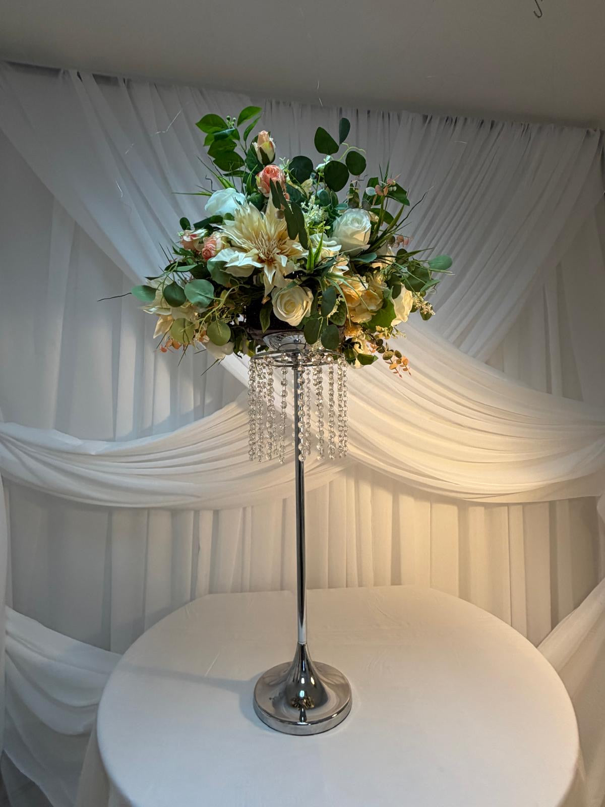 Suport Aranjamente Florale Metal Argintiu 70cm